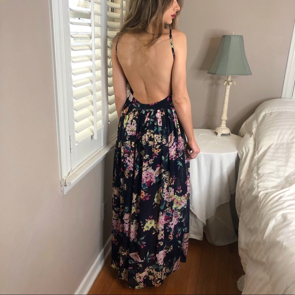 M Chic Floral Lined Spring Easter Beach Maxi Dress - image 2